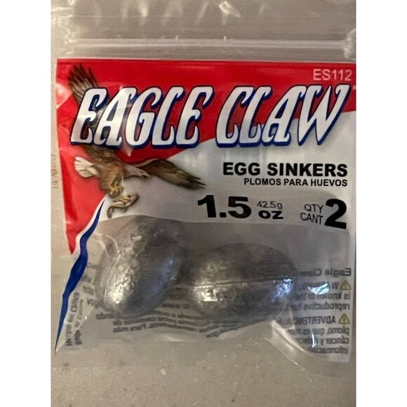 Eagle Claw, 02050-004 Egg Sinker Weight 1 1/2 oz ES112W Lead - Picture 2 of 6